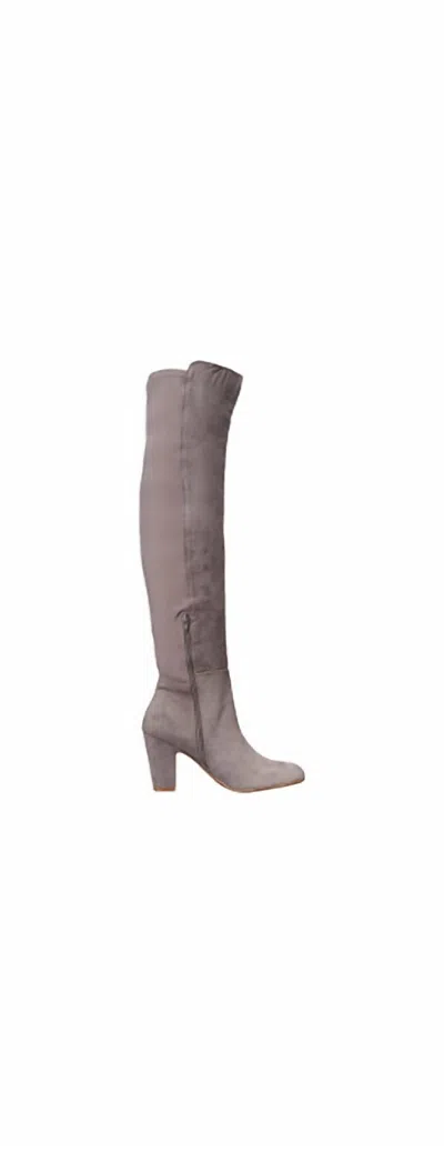 Chinese Laundry Stacked Heeled Boots In Grey In Grey