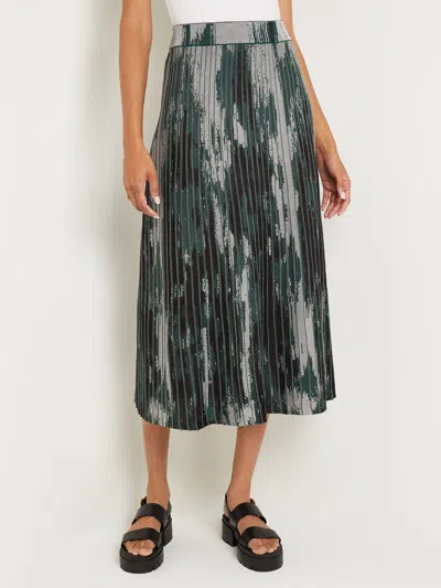 Shop Misook Flare Jacquard Knit Midi Skirt In Multi
