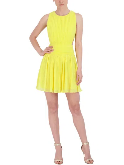 Shop Bcbgmaxazria Womens Open Back Mini Cocktail And Party Dress In Yellow