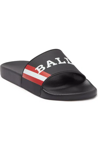 Bally Simon 6234034 Men's Black Logo Rubber Sandals In Black