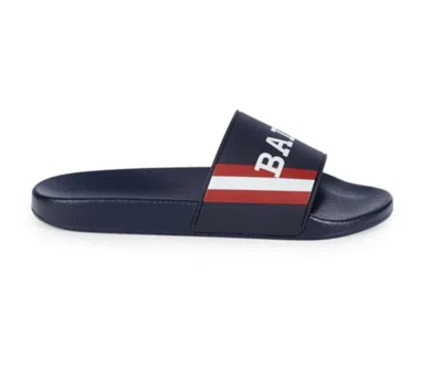 Bally Simon 6234035 Men's Ink Logo Rubber Sandals In Blue