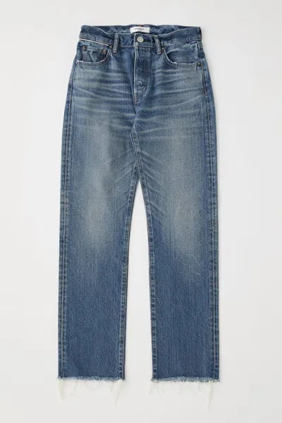 Shop Moussy Vintage High Waisted Chateau Straight Jean In Blue