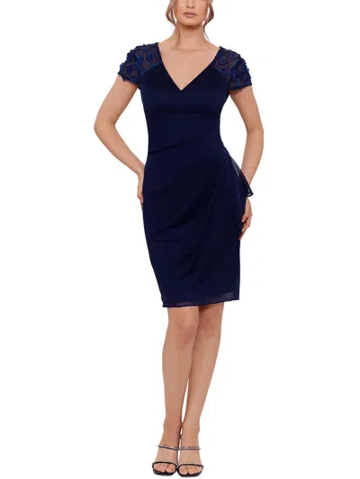 Shop X By Xscape Womens Semi-formal Short Sheath Dress In Blue