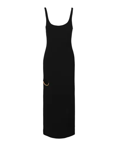 Shop Versace Ring Cutout Sleeveless Maxi Dress In Black