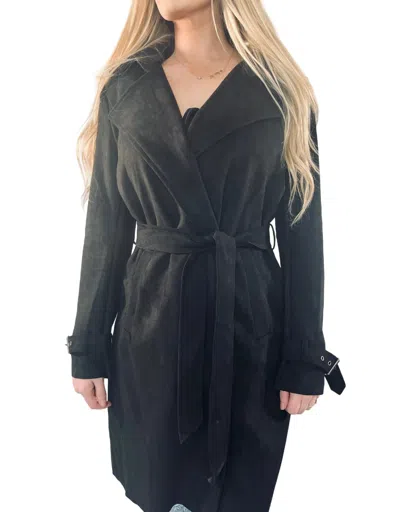 Coalition La Midnight Call Trench Coat In Black In Black