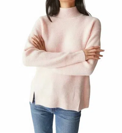 Shop Michael Stars Zion Mock Neck Pullover In Pink