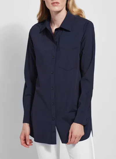Shop Lyssé Schiffer Button Down Shirt In True Navy In Blue
