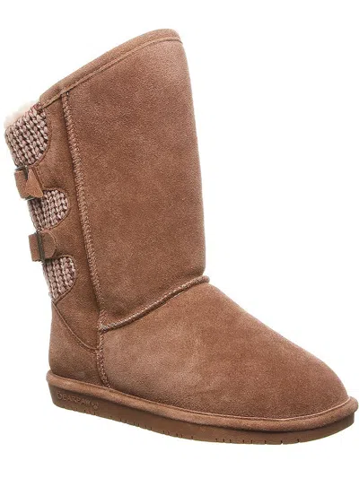 Bearpaw Boshie Womens Suede Faux Fur Lined Winter & Snow Boots In Multi