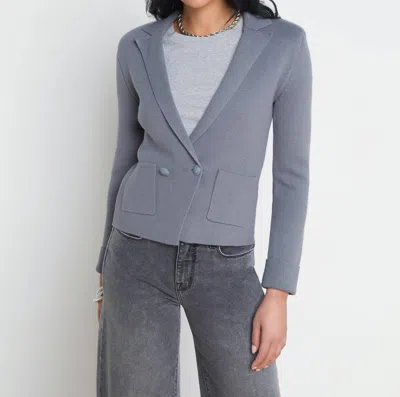 Shop L Agence Sofia Knit Blazer In Shadow Grey In Multi