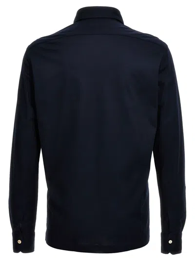 Shop Kiton Long Sleeve  Shirt Polo Blue