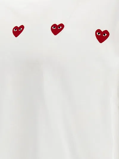 Shop Comme Des Garçons Play Multi Heart T-shirt White