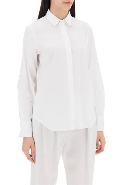 Shop Brunello Cucinelli "shirt With Shiny Women In White