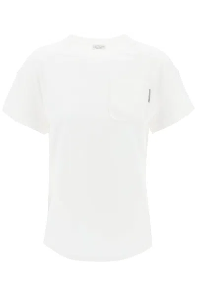Shop Brunello Cucinelli Boxy Crewneck T-shirt Women In White