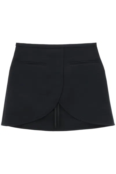 Shop Courrèges Courreges Ellipse Twill Mini Skirt In Women In Black