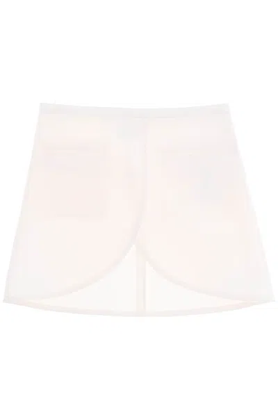 Shop Courrèges Courreges Ellipse Twill Mini Skirt In Women In White