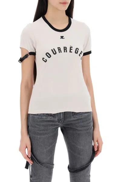 Shop Courrèges Courreges T-shirt With Buckle Fast Women In Multicolor