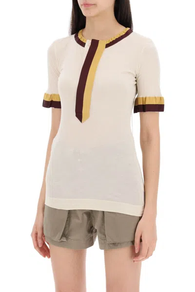 Shop Dries Van Noten "happy Tape T-shirt With Two-tone Women In Cream