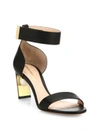 NICHOLAS KIRKWOOD Maeva Pearly Heel Leather Ankle-Strap Sandals