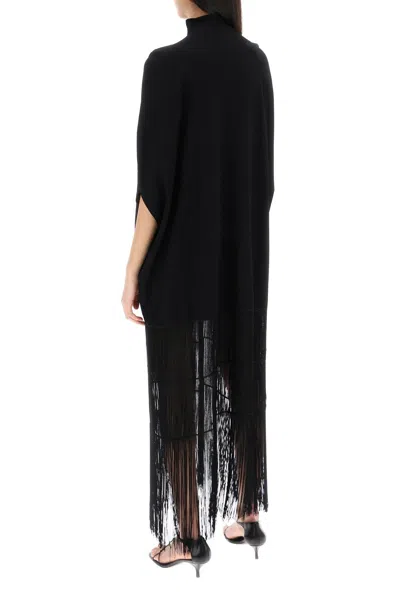 Shop Khaite "olson Dress With Ruffled Fr Women In Black