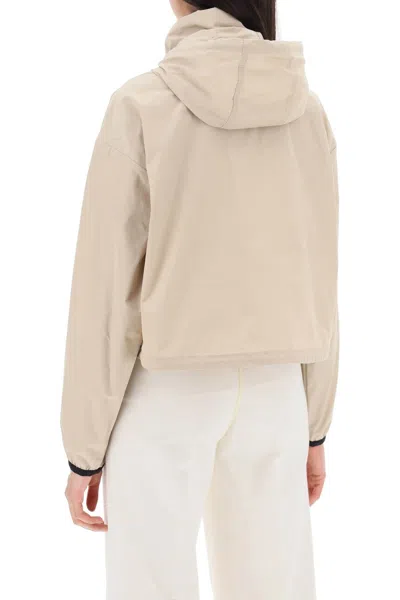 Shop Moncler Basic Leda Windbreaker Jacket Women In Cream