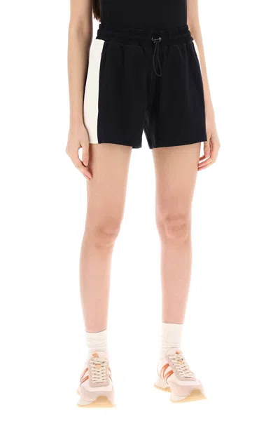Shop Moncler Sporty Shorts With Nylon Inserts Women In Blue