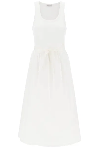 Shop Moncler Two-tone Midi Dress Women In White