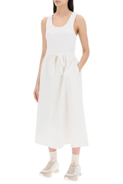 Shop Moncler Two-tone Midi Dress Women In White