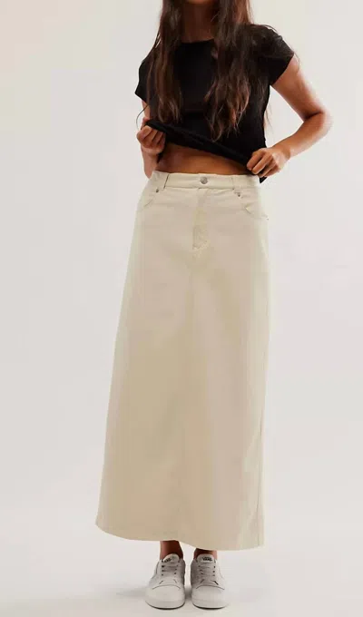 Free People City Slicker Vegan Maxi Skirt In Cream In White
