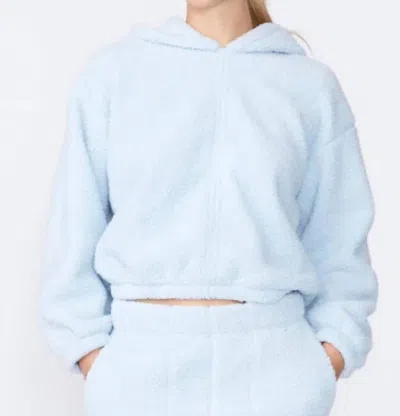 Stateside Double Face Sherpa Cinched Hoodie In Winter Sky In Multi