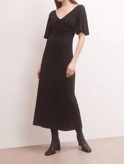 Shop Z Supply Kara Flutter Sleeve Dress In Black