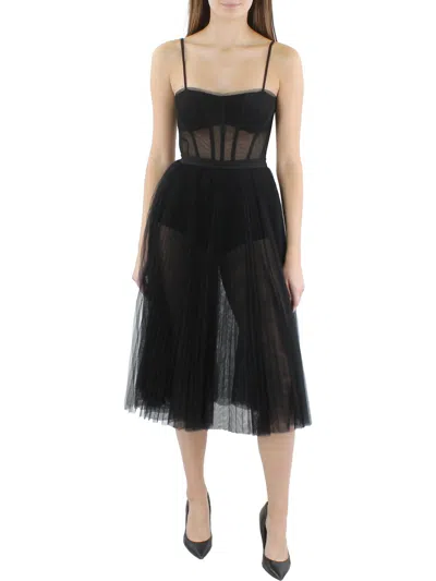 Shop Bcbgmaxazria Womens Sheer Corset Cocktail And Party Dress In Black