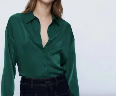 Wild Pony Long-sleeved Fluid Shirt In Green In Green