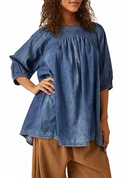 Free People Memories Of You Chambray Top In Multi