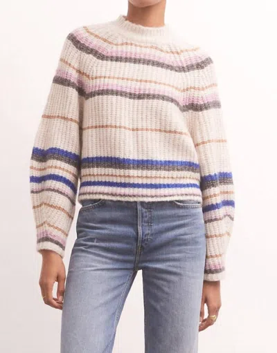 Shop Z Supply Desmond Stripe Sweater In Sandstone In Silver