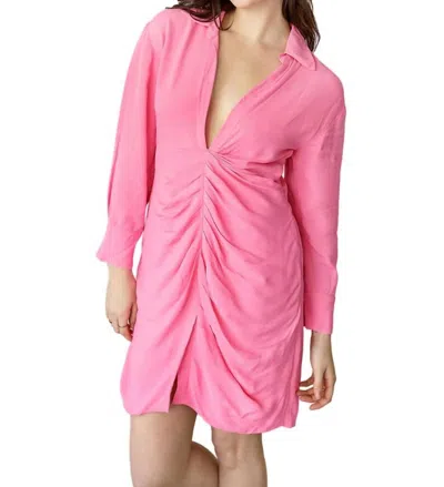 Shop Wild Pony Long Sleeve Drape Dress In Pink