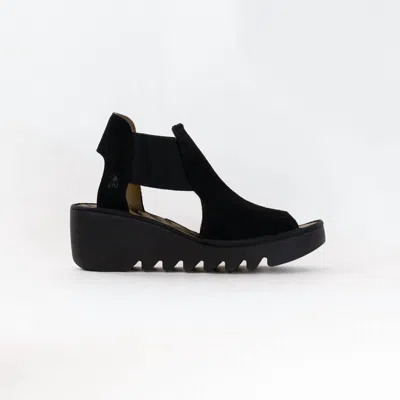 Shop Fly London Women's Wedge Sandal In Black Suede