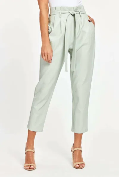 Dolce Cabo Uptown Paper Bag Pants In Mint In Green