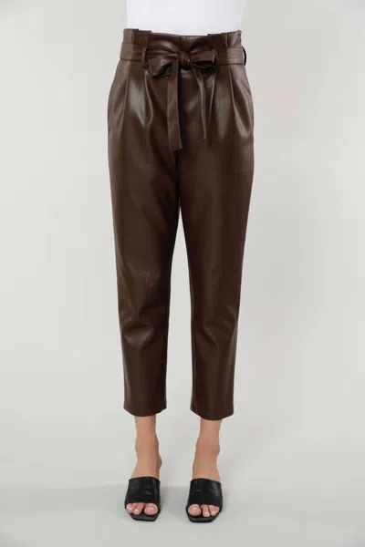 Dolce Cabo Uptown Paper Bag Pants In Brown In Brown