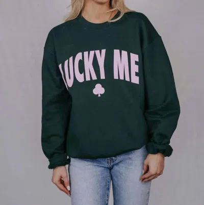 Shop Friday + Saturday Lucky Me, Lucky You Crewneck In Green