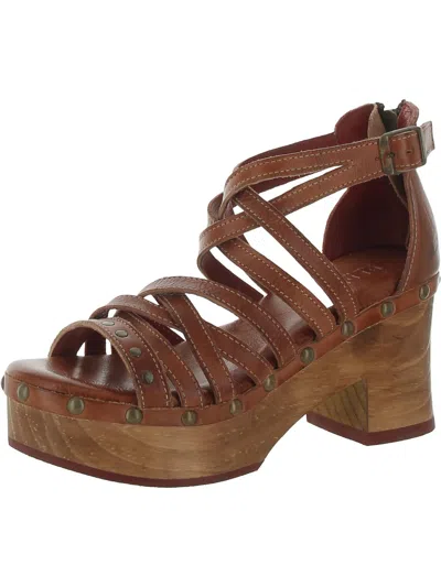 Shop Bed Stu Antonelli Womens Leather Strappy Platform Sandals In Brown