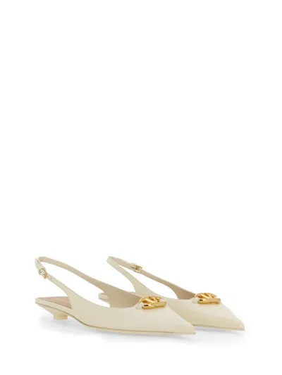 Shop Valentino Garavani Ballerina Slingback Vlogo The Bold In Ivory