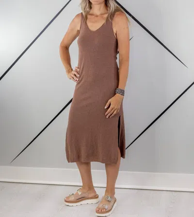 Hyfve Midi Tank Dress In Chocolate Milk In Multi
