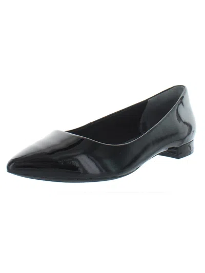 Shop Rockport Adelyn Ballet Womens Patent Leather Slip On Pointed Toe Flats In Black