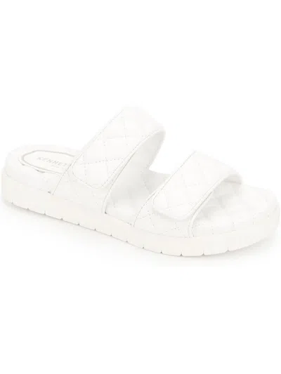 Shop Kenneth Cole New York Reeves Quilted 2 Band Womens Velcro Slip On Slide Sandals In White