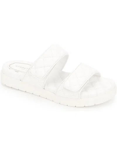 Kenneth Cole New York Nova Two Band Slide  Womens Open Toe Slip On Slide Sandals In White