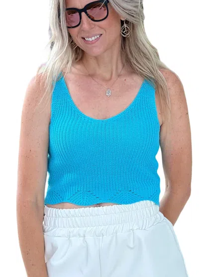 Shop Glam Cutesie Hemmed Tank In Blue