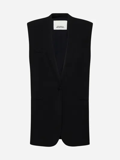 Shop Isabel Marant Emara Single-breasted Vest In Black