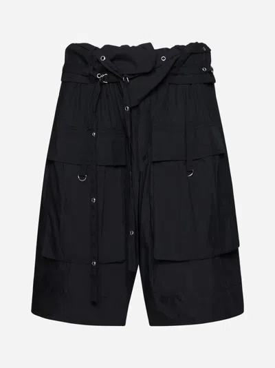 Shop Isabel Marant Heidi Lyocell-blend Cargo Shorts In Faded Black
