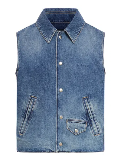 Shop Givenchy Sleeveless Denim Vest In Blue