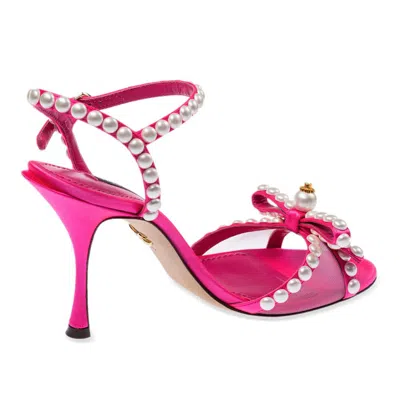 Shop Dolce & Gabbana Fuchsia Viscose Sandal